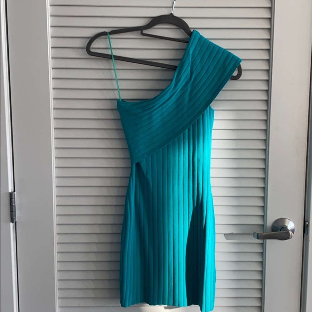 By The Way turquoise one-shoulder dress